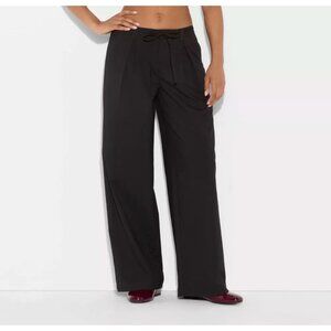 NEW Women's Mid-Rise Waist Tie Slouchy Wide Leg Trousers - Wild Fable